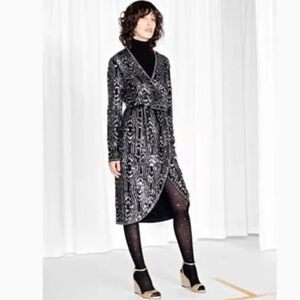 Rodarte x & Other Stories Sequined Silk Wrap Dress size 4